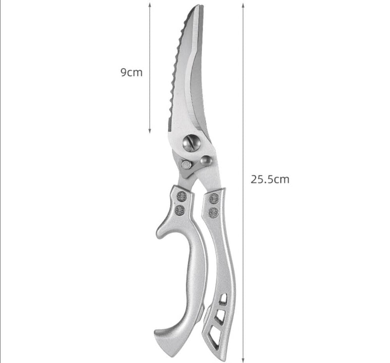 Tesoura de Cozinha Trinchante Multiuso em Aço Inoxidável