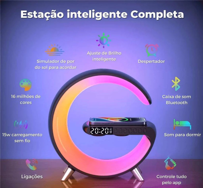 Carregador por Indução com Despertador e Luminária - Charger Max